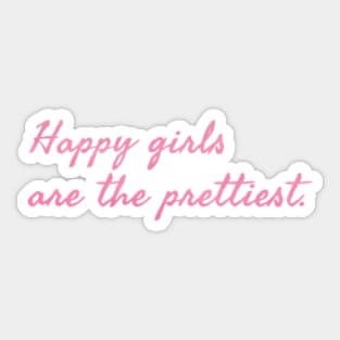 Happy Girls Are The Prettiest Girly Audrey Hepburn Quote Sticker